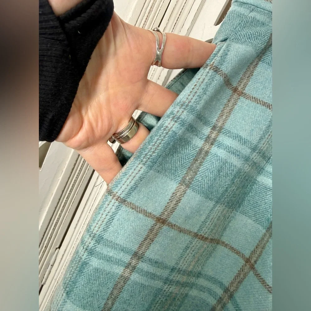 Pendleton Blue & Gray Plaid Pencil Skirt